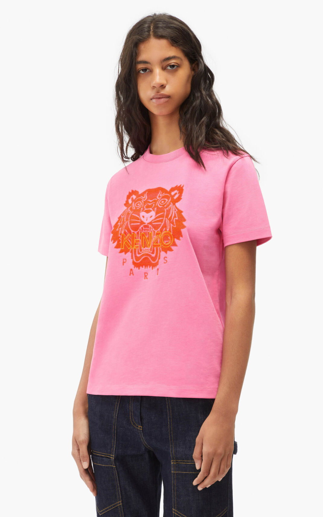 Camisetas Kenzo Loose Tiger Mujer Rosas MPV981653